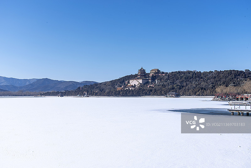 雪霁颐和园图片素材