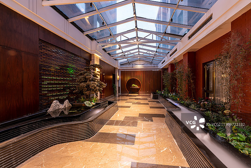 园林式室内走廊图片素材