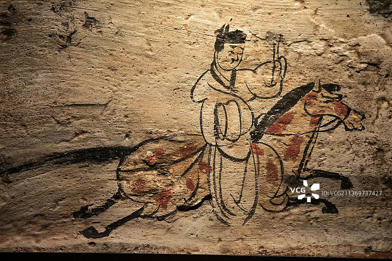 甘肃省博物馆文物邮差驿使图画像壁画砖图片素材