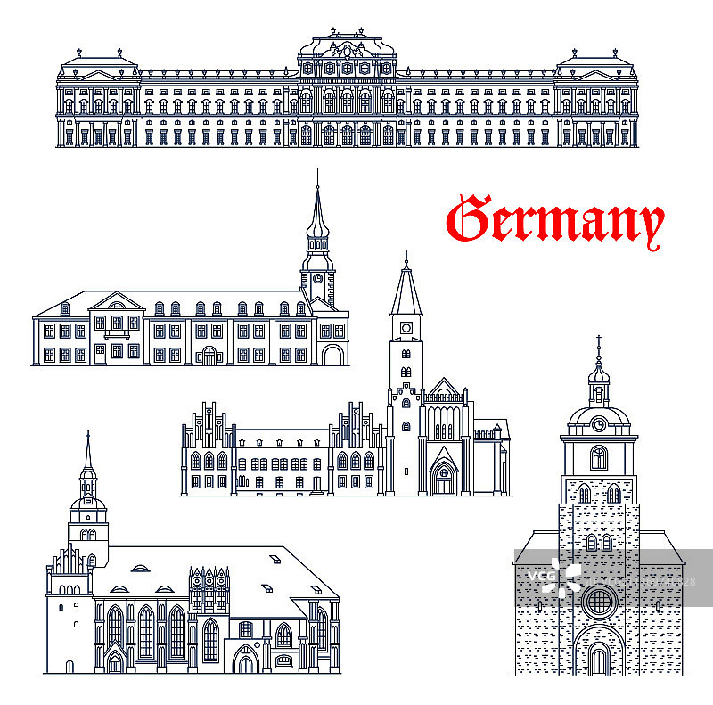 德国维尔茨堡勃兰登堡大教堂建筑图片素材