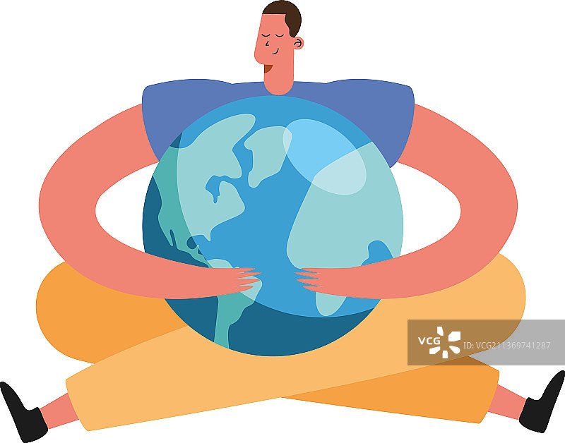 生态学家拥抱地球图片素材