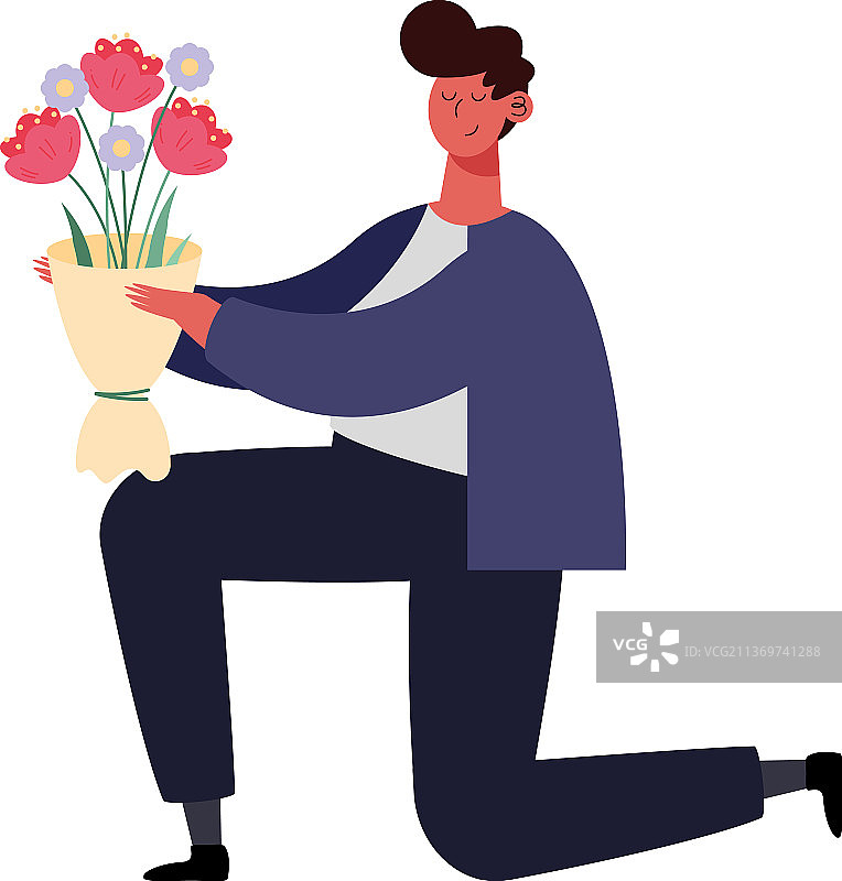 男人跪着献花图片素材