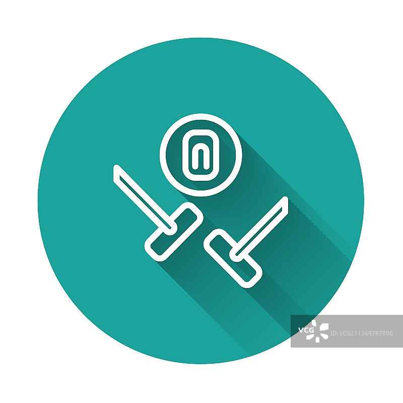 白色背景上的白色线条冰壶运动游戏图标图片素材