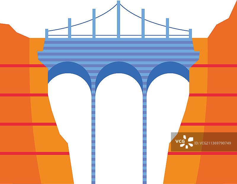 山峰中的桥梁图片素材