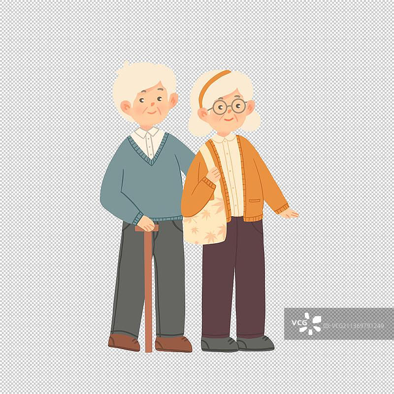 微笑的老年夫妇的肖像图片素材