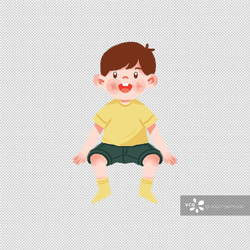 坐着的小男孩图片素材