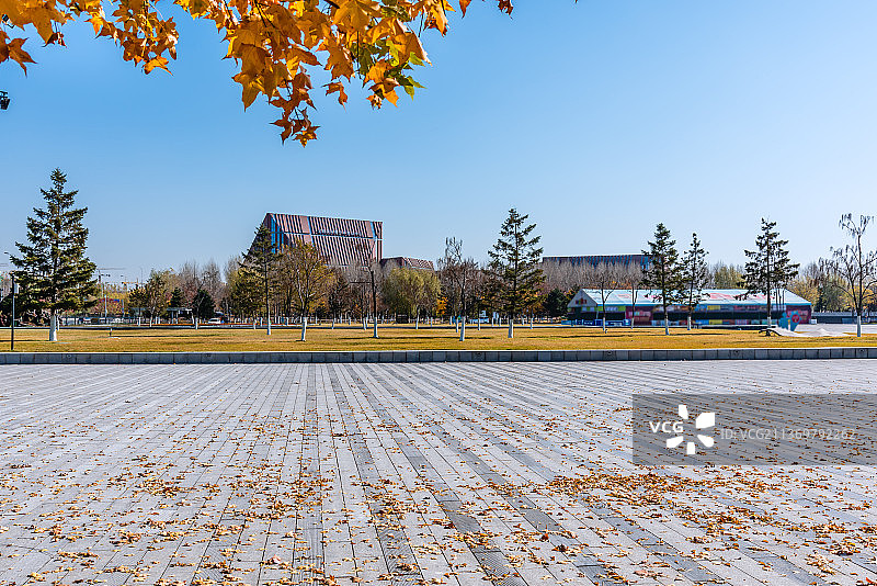 中国辽宁沈阳的中央公园和市民广场图片素材