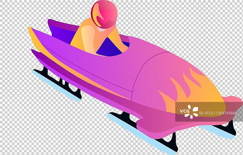 有舵雪车运动人物动作图片素材