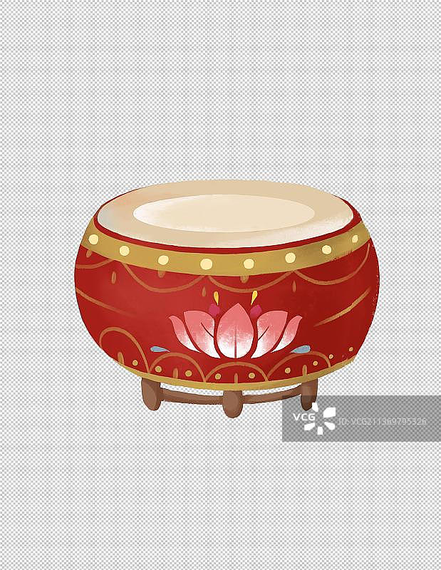 春节插画元素鼓图片素材