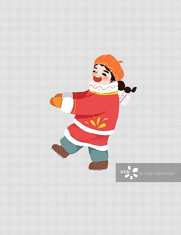 春节插画元素人物女孩图片素材