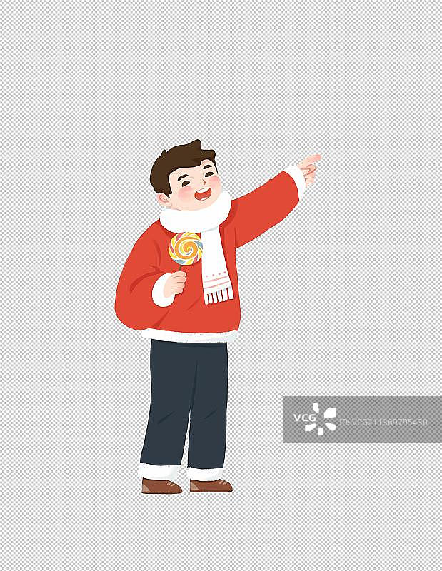 春节插画元素人物男孩图片素材