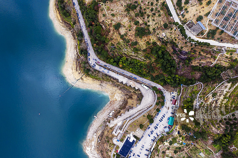 航拍浙江省温州市文成县珊溪水库图片素材