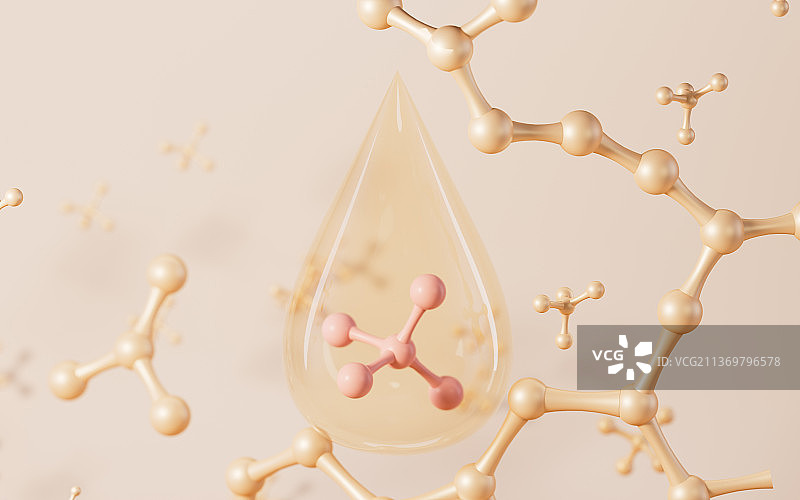 创意分子模型3D渲染图片素材