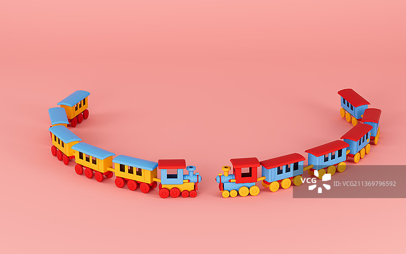 创意小火车模型3D渲染图片素材
