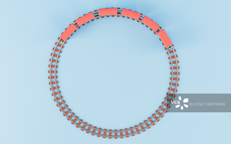 火车与轨道模型3D渲染图片素材