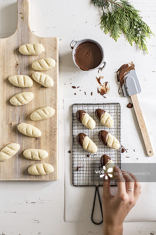 杏仁利口酒与林道莫克尔圣诞饼干图片素材