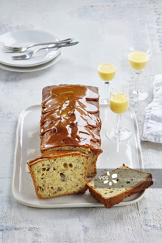 焦糖香蕉甜面包图片素材