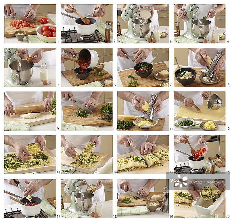 自制香草面包配番茄酱逐步教程图片素材