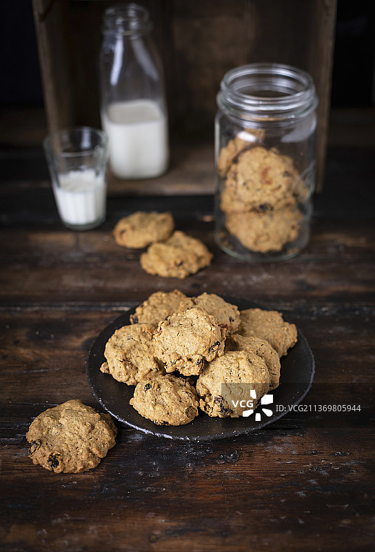 葡萄干燕麦饼干图片素材