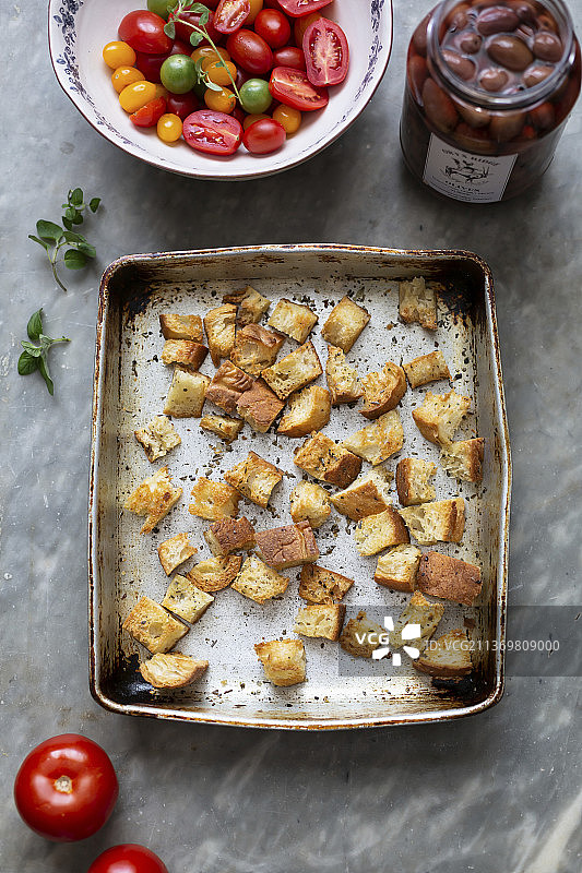 烤面包丁图片素材