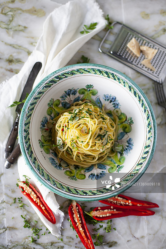 香蒜辣椒意面图片素材