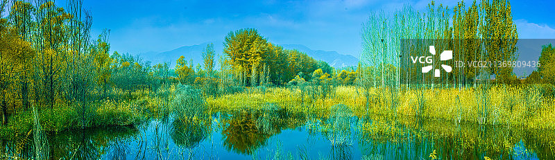 妫水河秋景图片素材