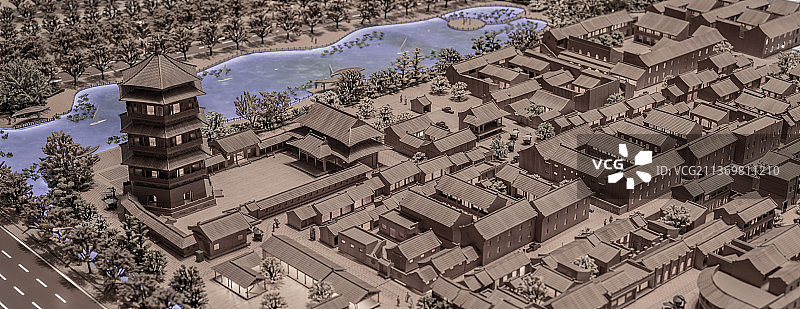 建筑沙盘特写图片素材