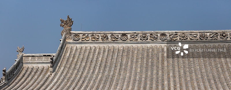 中式建筑屋顶屋脊图片素材