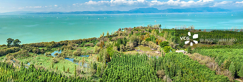 航拍昆明滇池风光图片素材