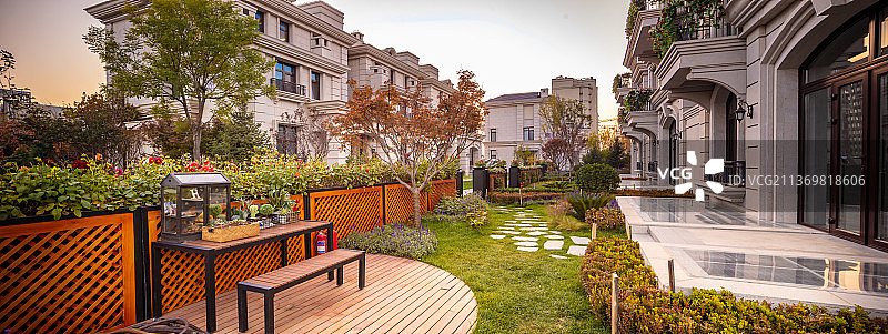 别墅庭院园林景观图片素材