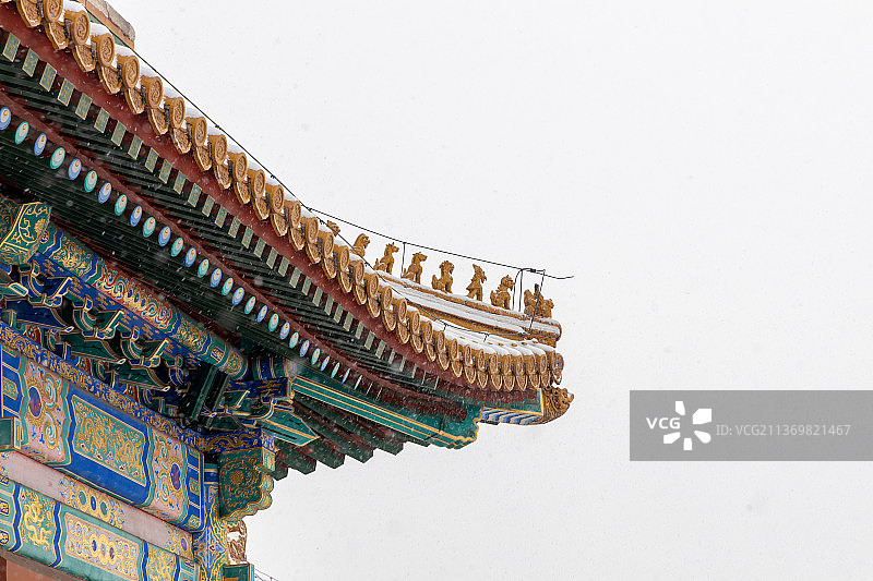 大雪中的北京故宫图片素材