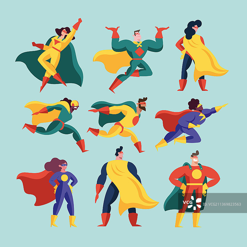 各种不同的超级英雄组合图片素材
