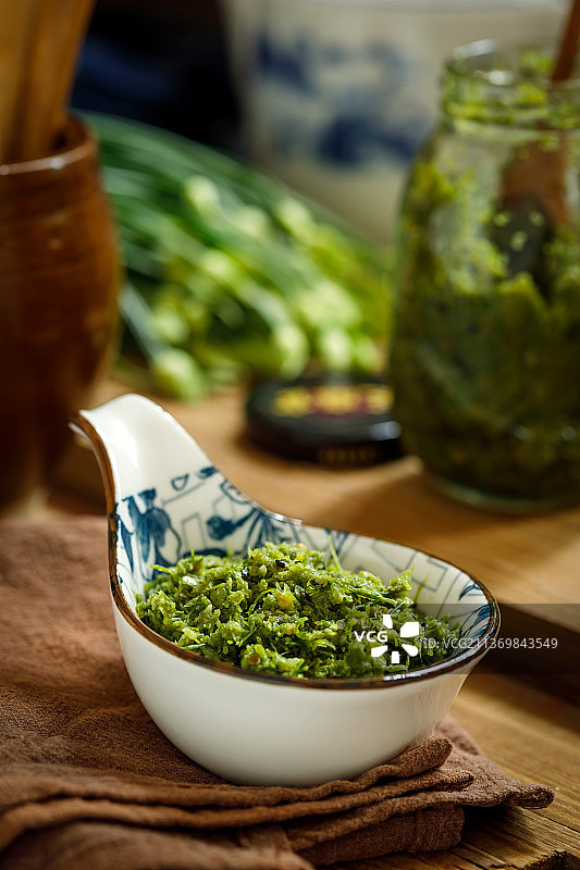 新鲜韭花酱图片素材