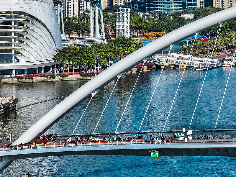 广州海心桥航拍图片素材