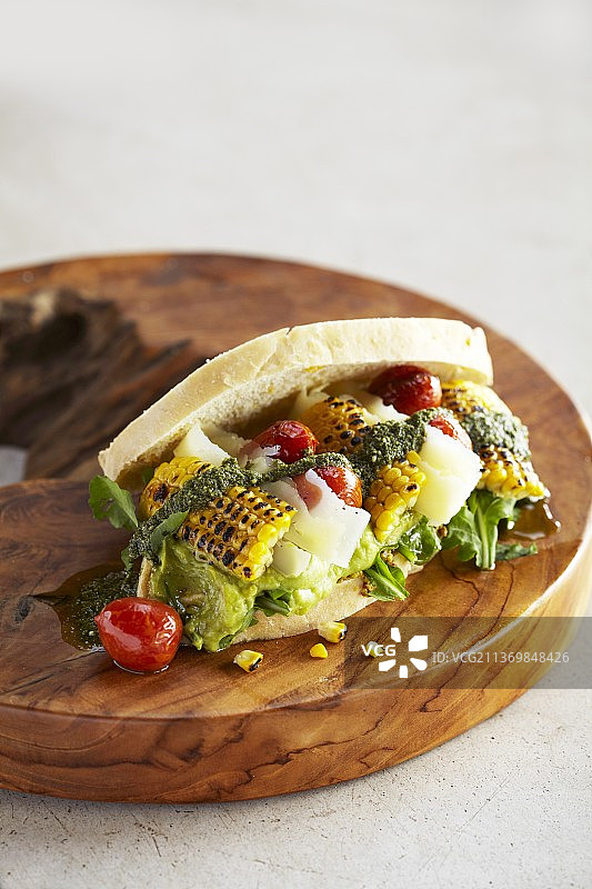 玉米面包三明治图片素材