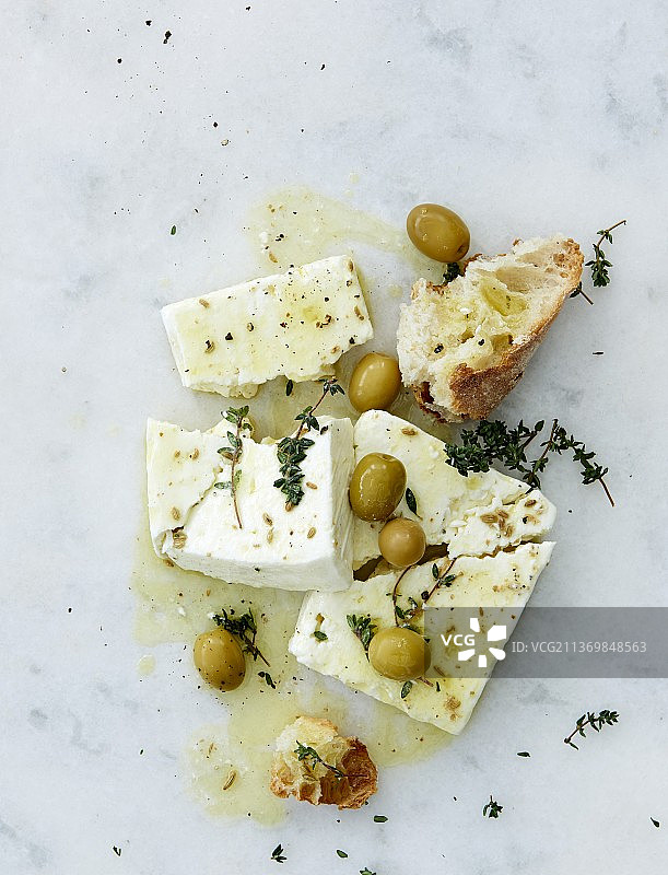 希腊式腌制菲达奶酪图片素材
