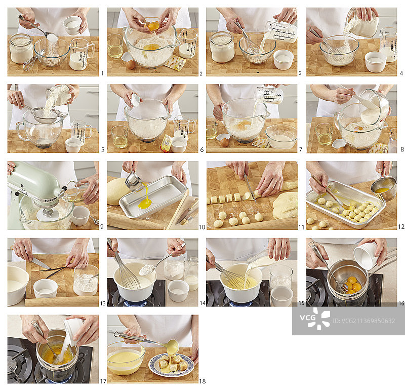 迷你香草甜面包制作步骤图片素材