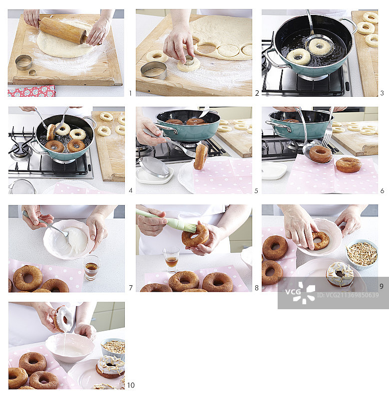 杏仁甜甜圈步骤详解图片素材