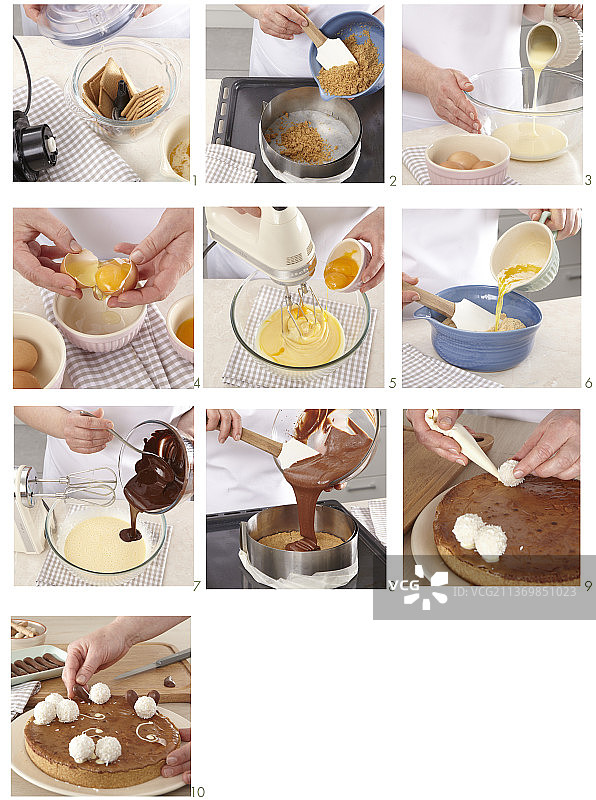 巧克力蛋糕-步骤详解图片素材