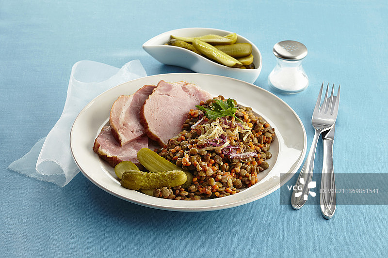 酸味扁豆配熏猪肉图片素材