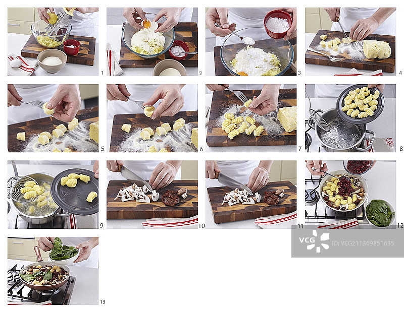 搭配豆类肉酱的土豆面疙瘩图片素材