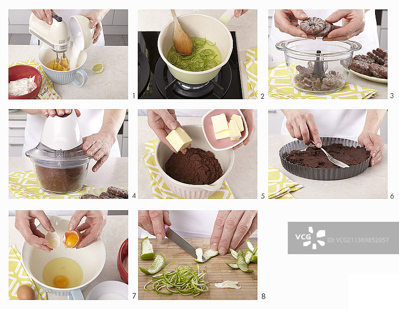 准备绿色爱心芝士蛋糕图片素材