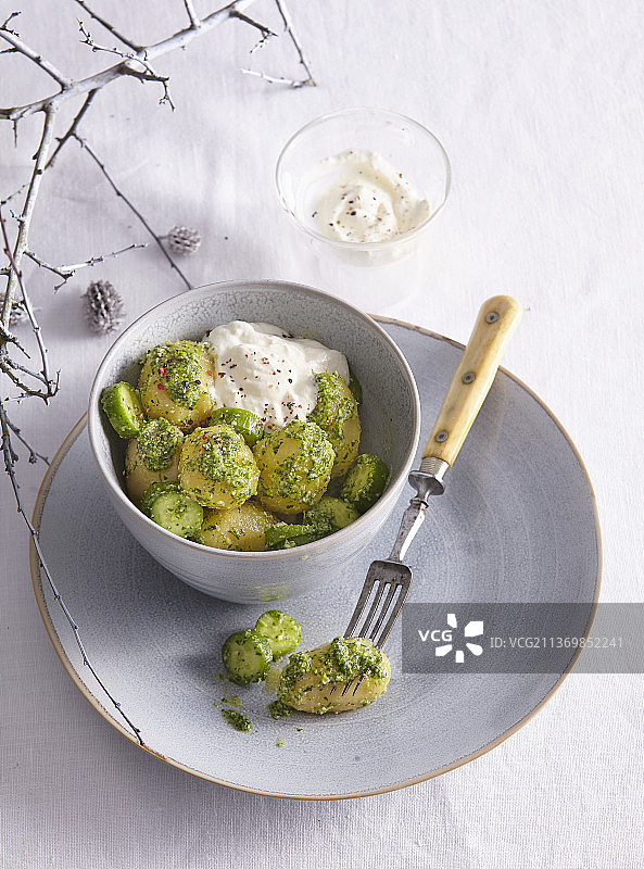 香蒜酱黄瓜土豆沙拉图片素材