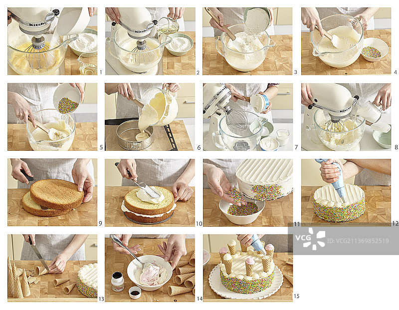 儿童生日蛋糕烘焙步骤图片素材