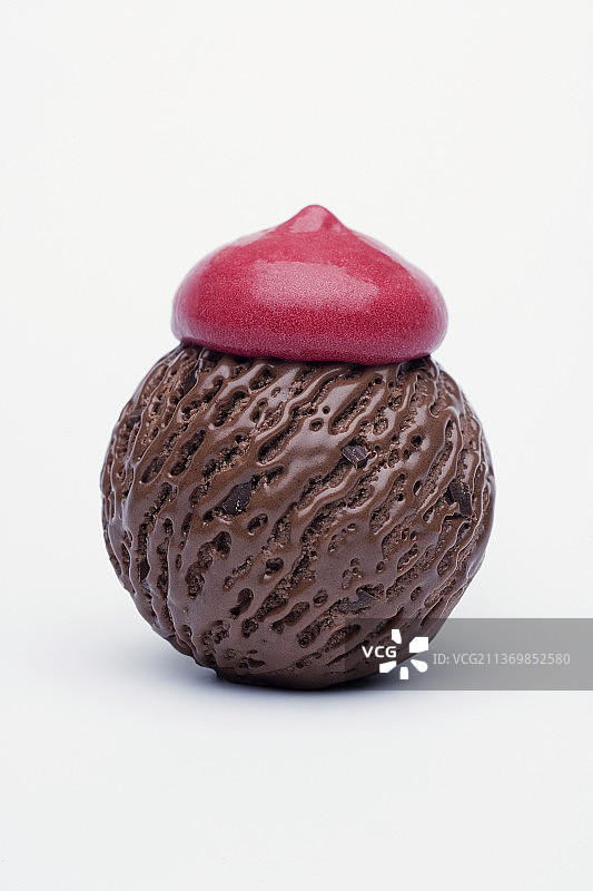 一勺覆盆子巧克力冰淇淋图片素材