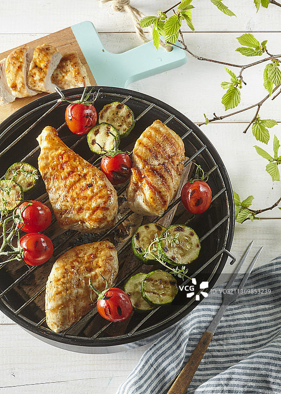 烤鸡胸图片素材