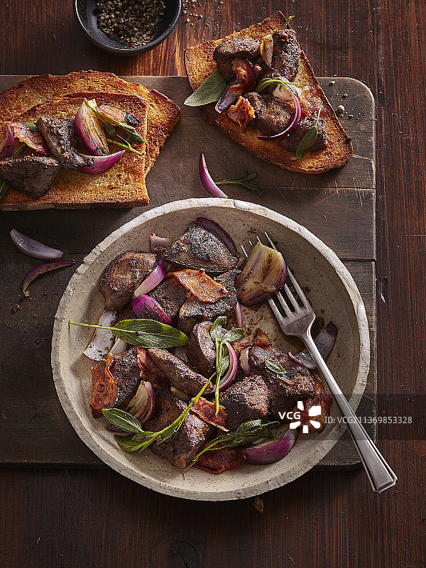 辣椒鼠尾草鹅肝图片素材