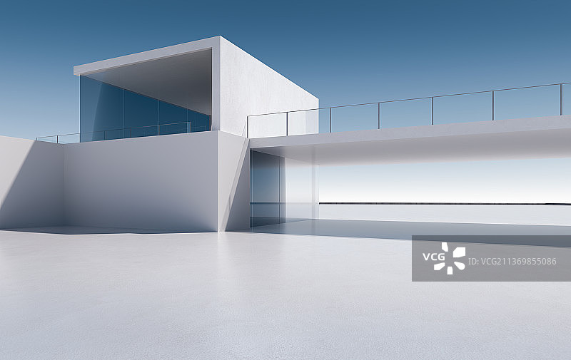 现代抽象的玻璃建筑图片素材