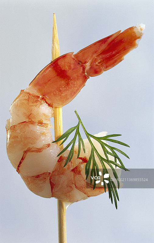 木串上的对虾图片素材