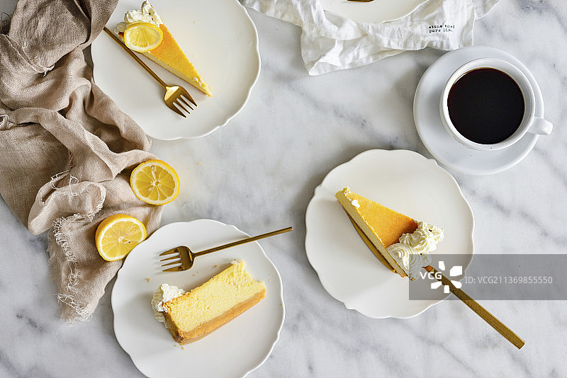 蛋白柠檬芝士蛋糕图片素材